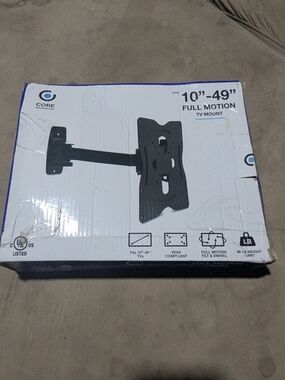 Black Full Motion TV Mount for 10"–49" Screens